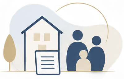 家族と住まいのイラスト